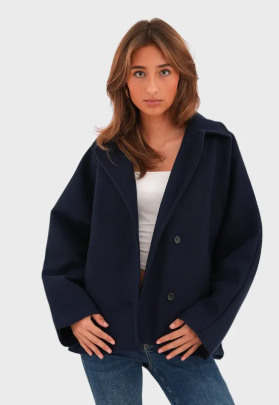 "Autumn" coat navy sold by Meet Me There