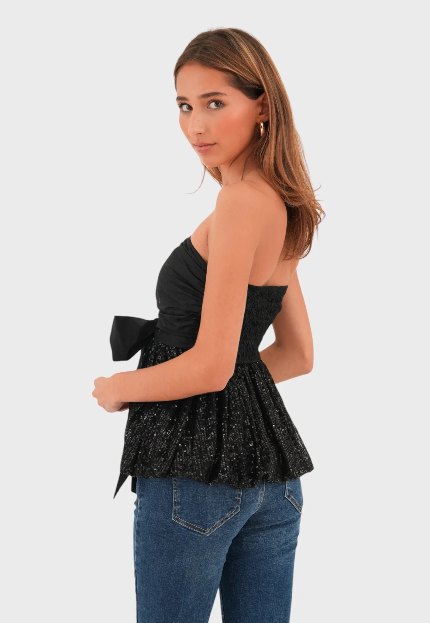 "Ribbon" top black sold by Meet Me There product image thumbnail 2