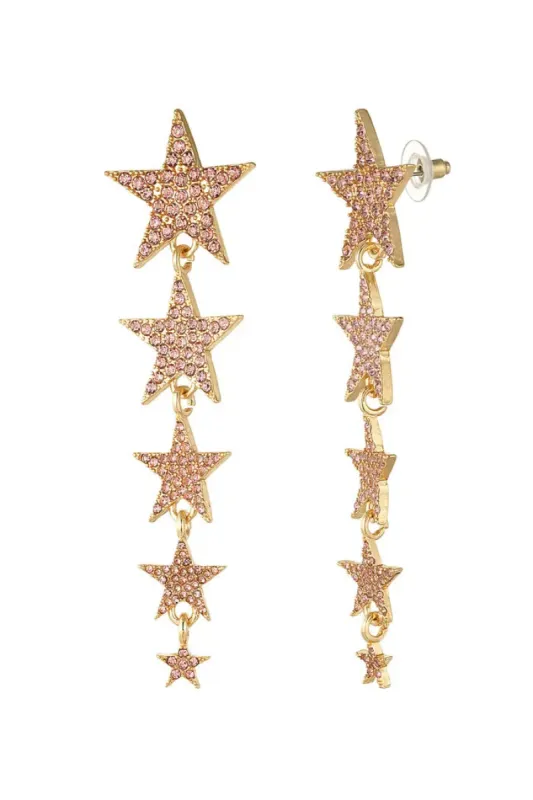 "Sparkly stars" earrings pink sold by Meet Me There