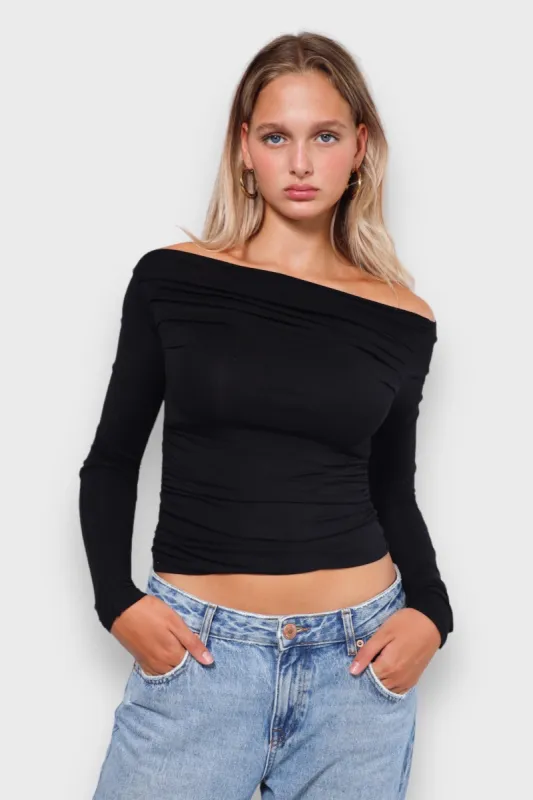 "Rose" top black sold by Meet Me There
