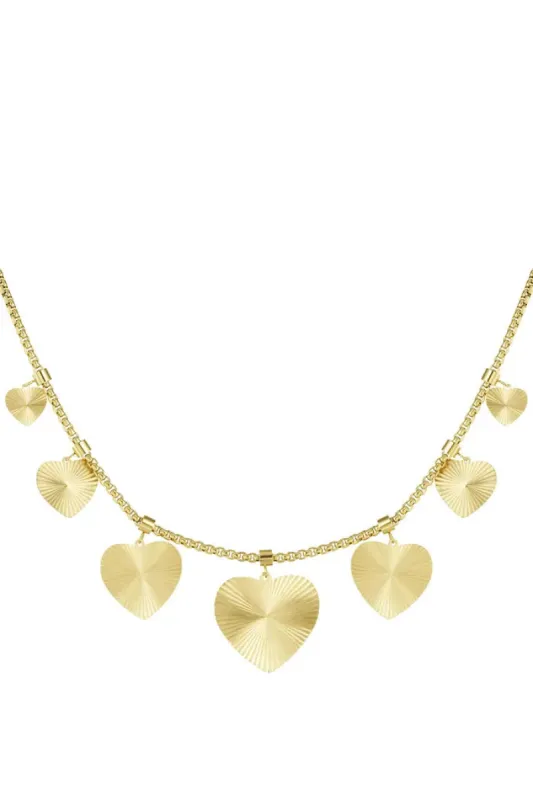 "Big hearts" necklace gold sold by Meet Me There