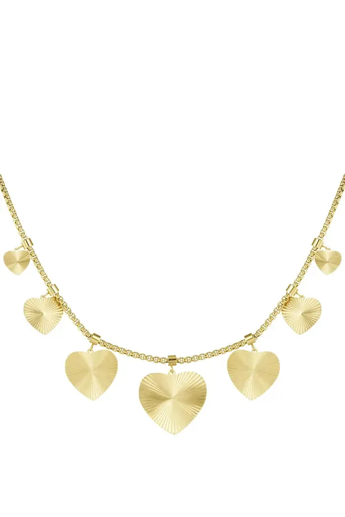 "Big hearts" necklace gold sold by Meet Me There