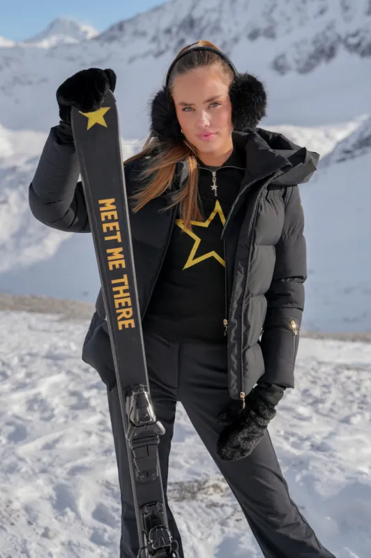 "Stargirl" ski pully black sold by Meet Me There