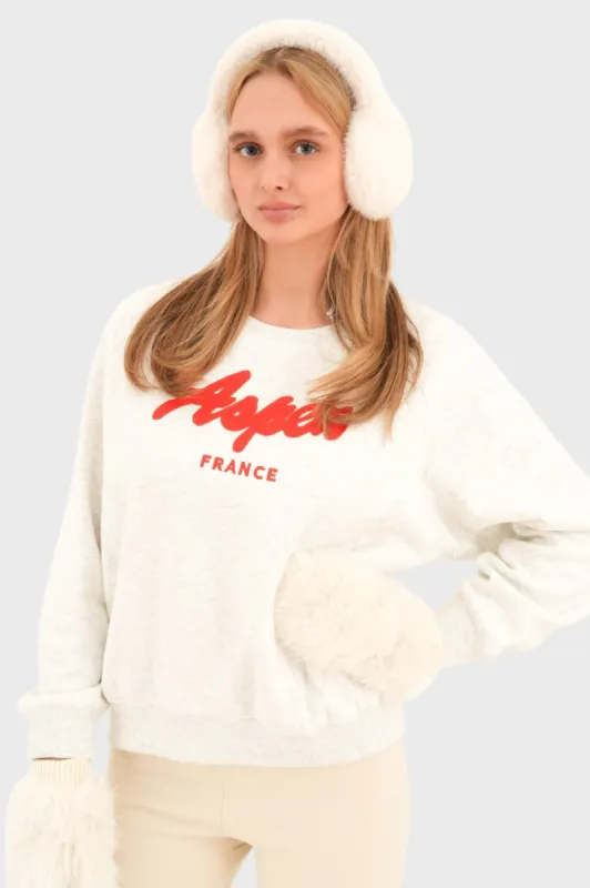 "Aspen" sweater red sold by Meet Me There