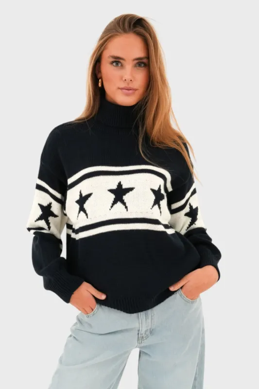 "Cosy star" sweater navy sold by Meet Me There