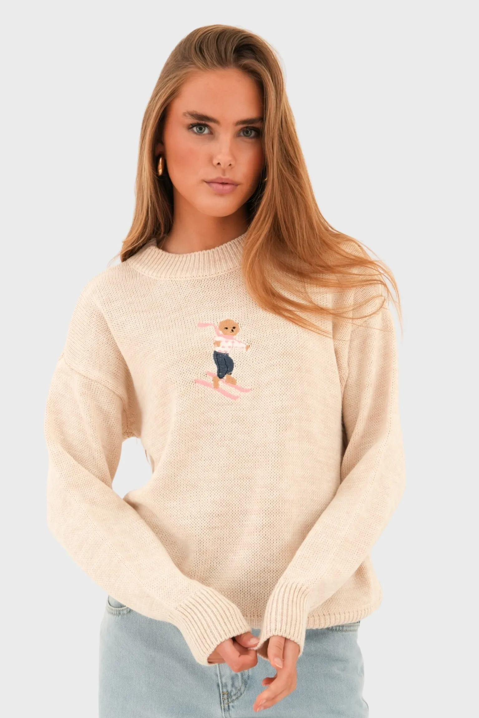 "Hit the slopes" sweater beige sold by Meet Me There