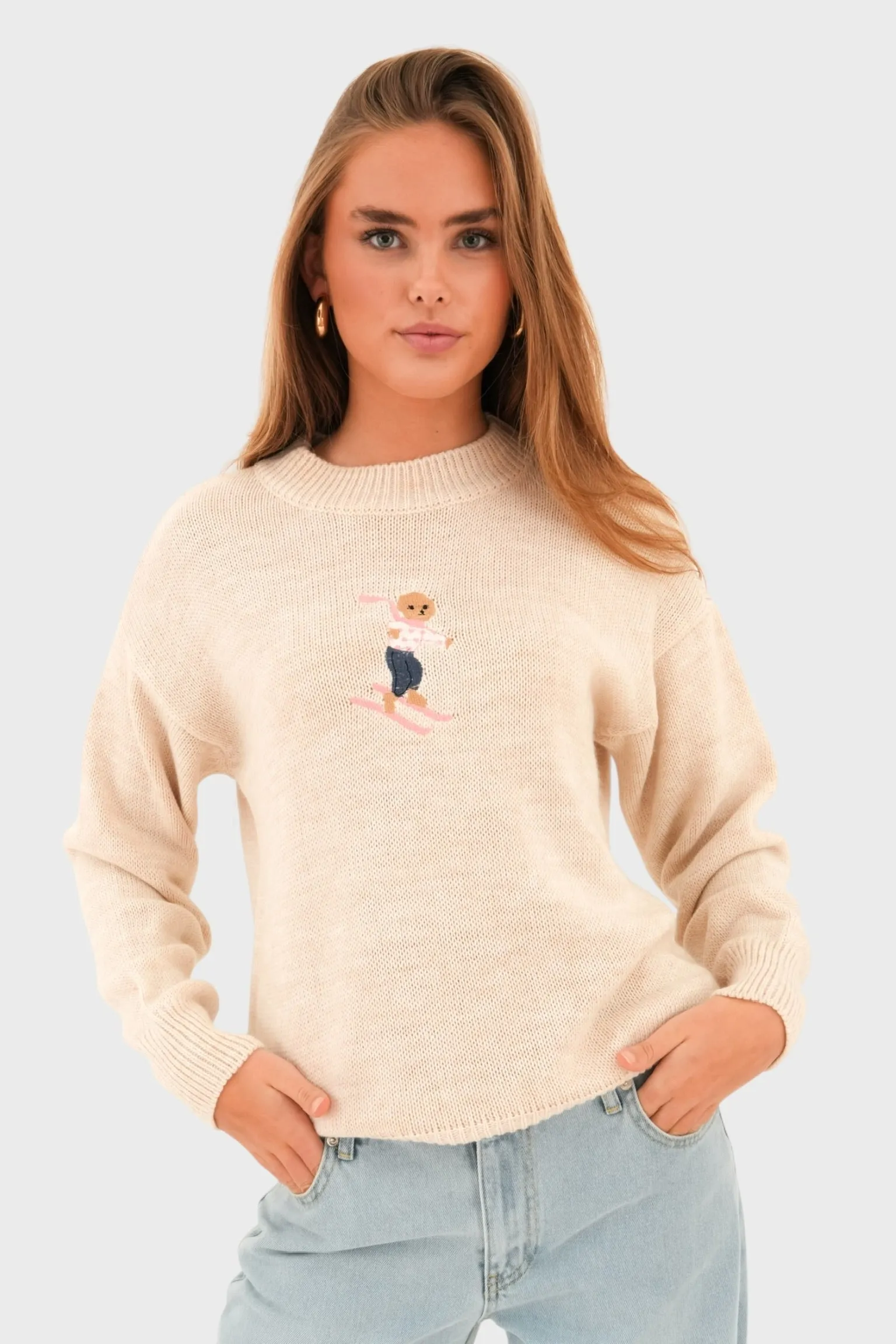"Hit the slopes" sweater beige sold by Meet Me There product image thumbnail 2