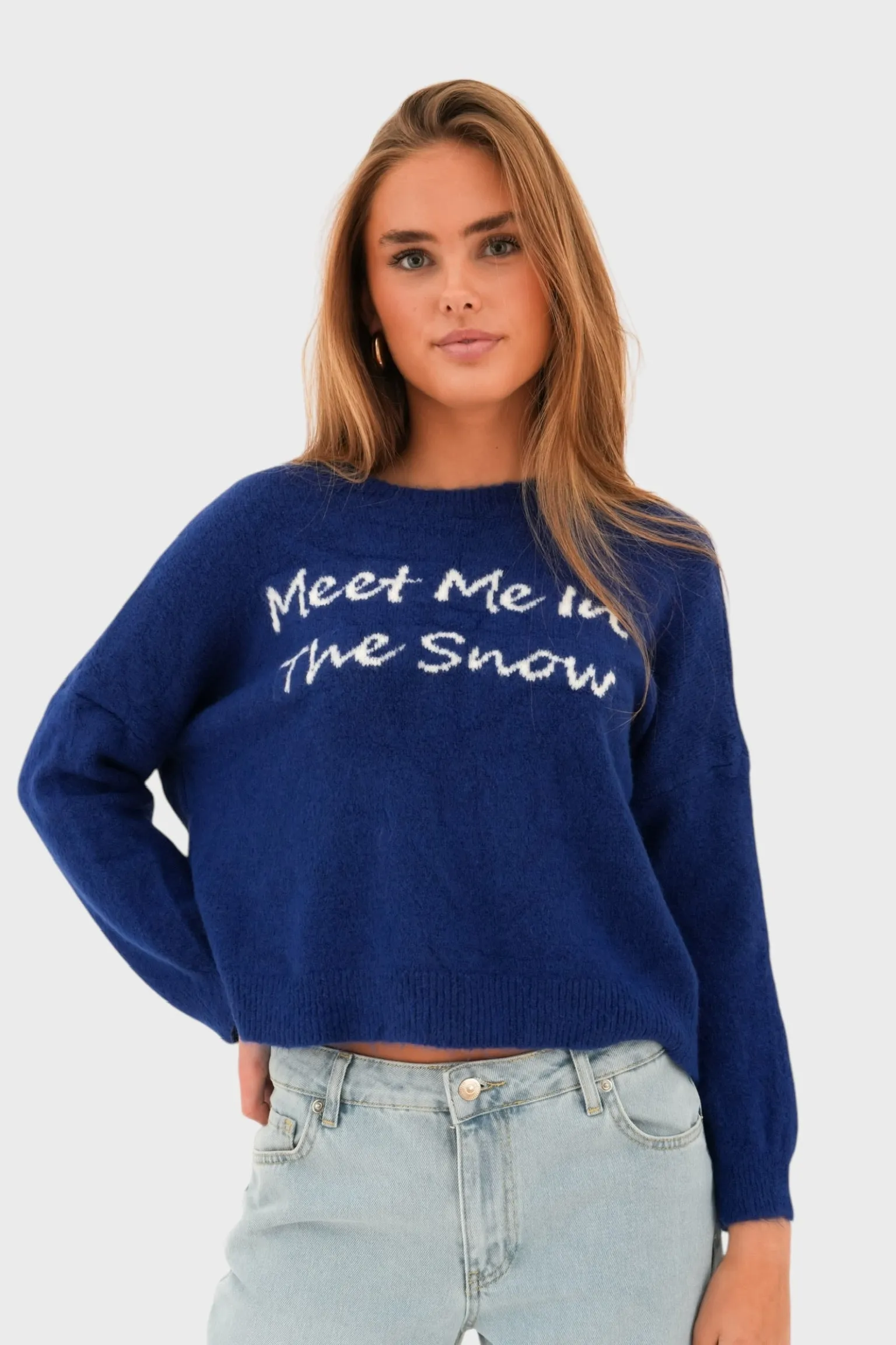 "Meet me in the snow" sweater blue sold by Meet Me There product image thumbnail 4