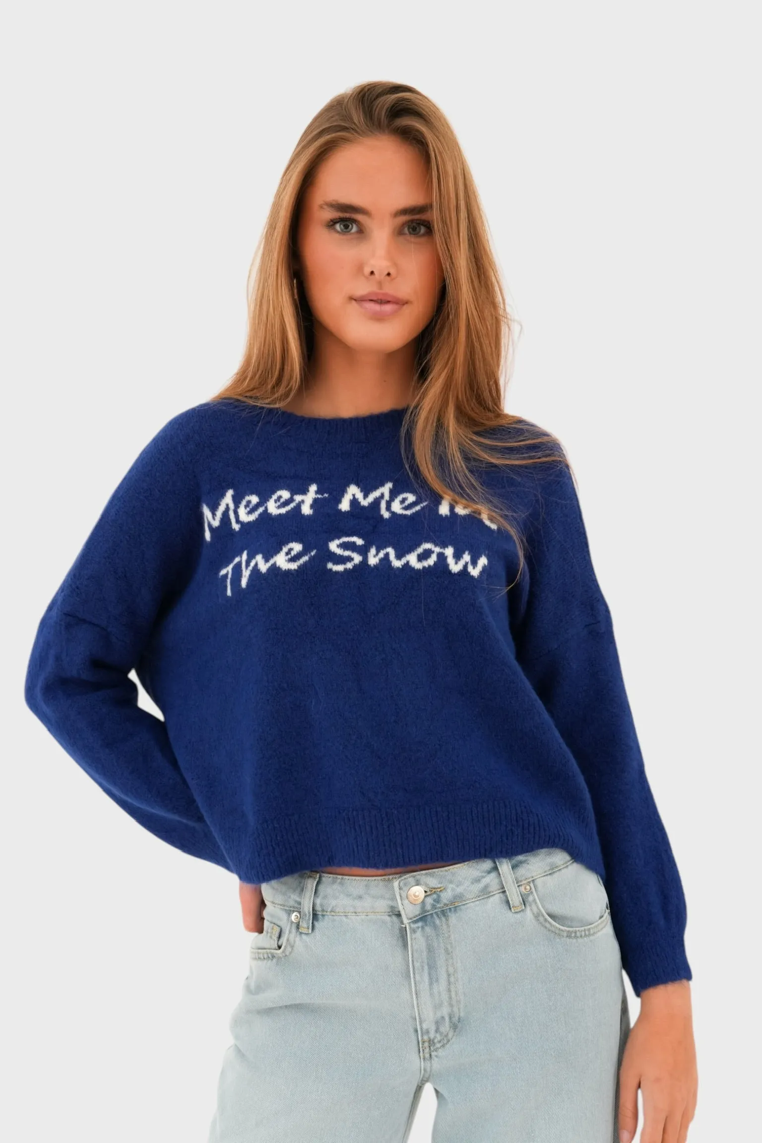 "Meet me in the snow" sweater blue sold by Meet Me There product image thumbnail 2