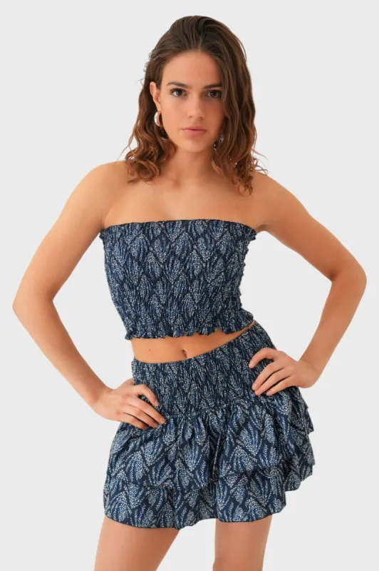 "Mykonos" tube top navy sold by Meet Me There