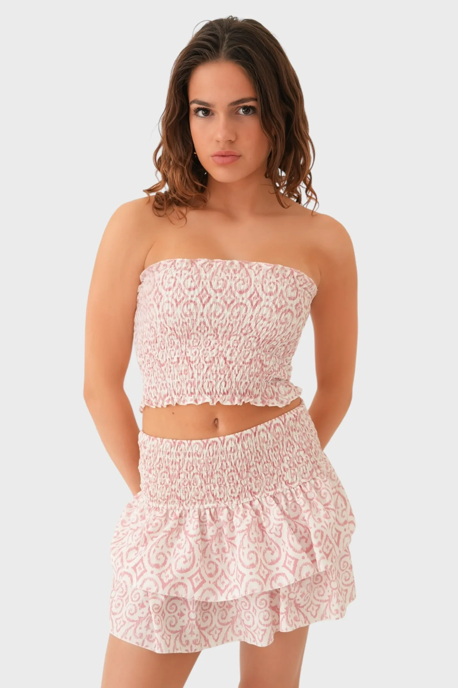 "Florence" tube top pink sold by Meet Me There