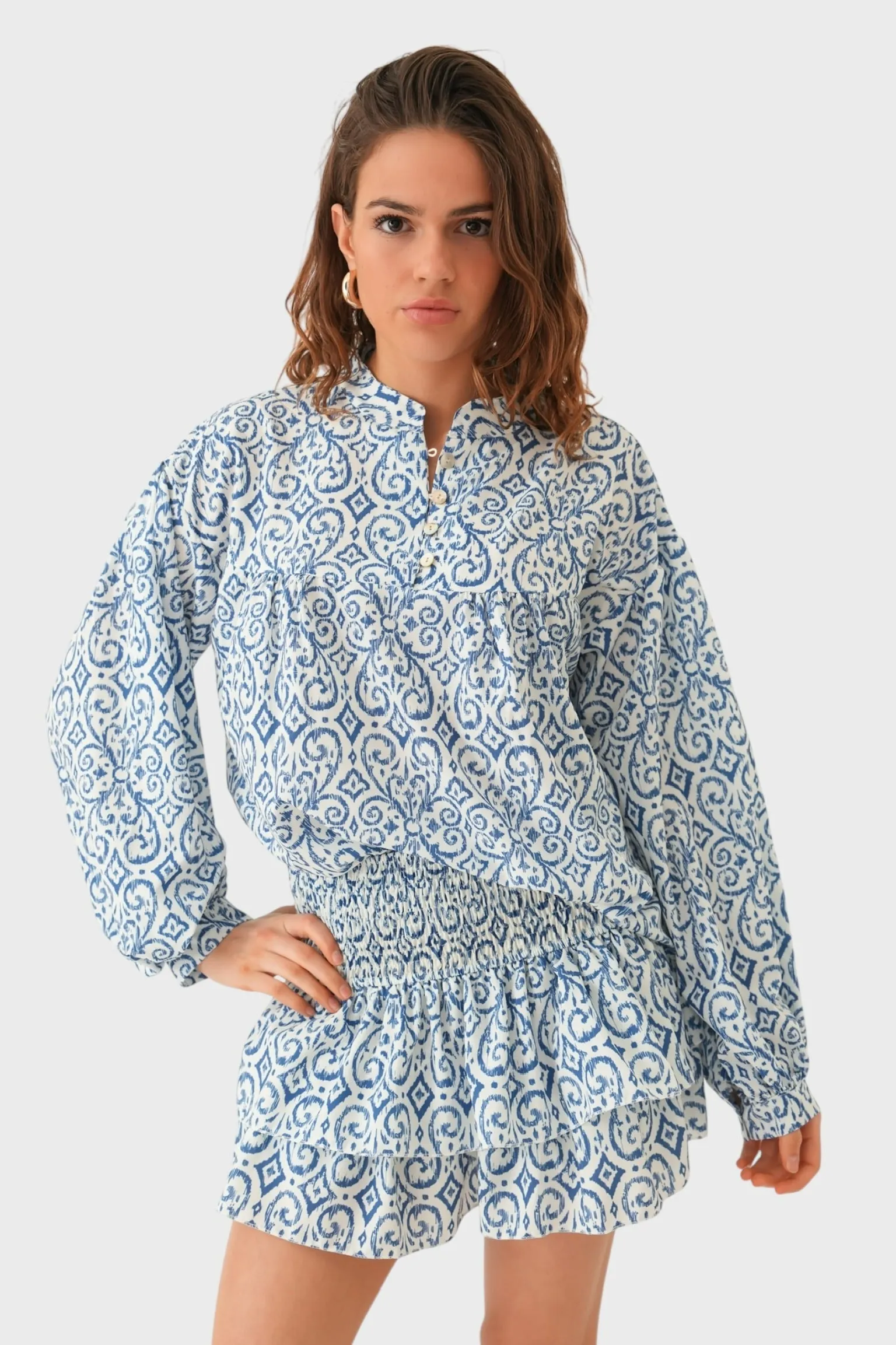 “Florence" blouse blue sold by Meet Me There