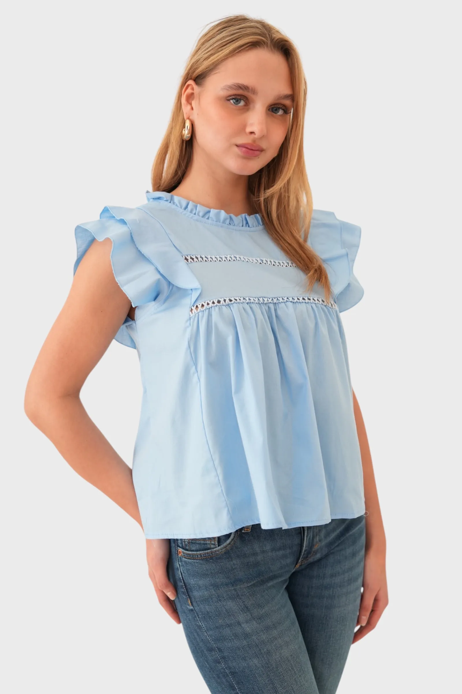 "Dreamy" blouse light blue sold by Meet Me There