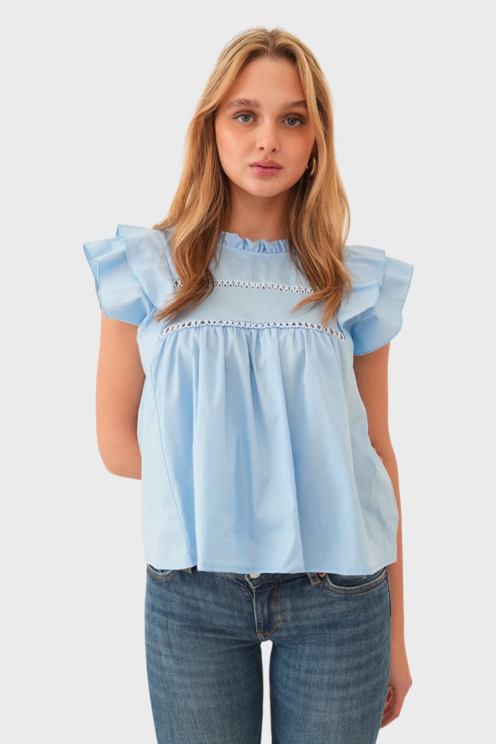 "Dreamy" blouse light blue sold by Meet Me There product image thumbnail 3