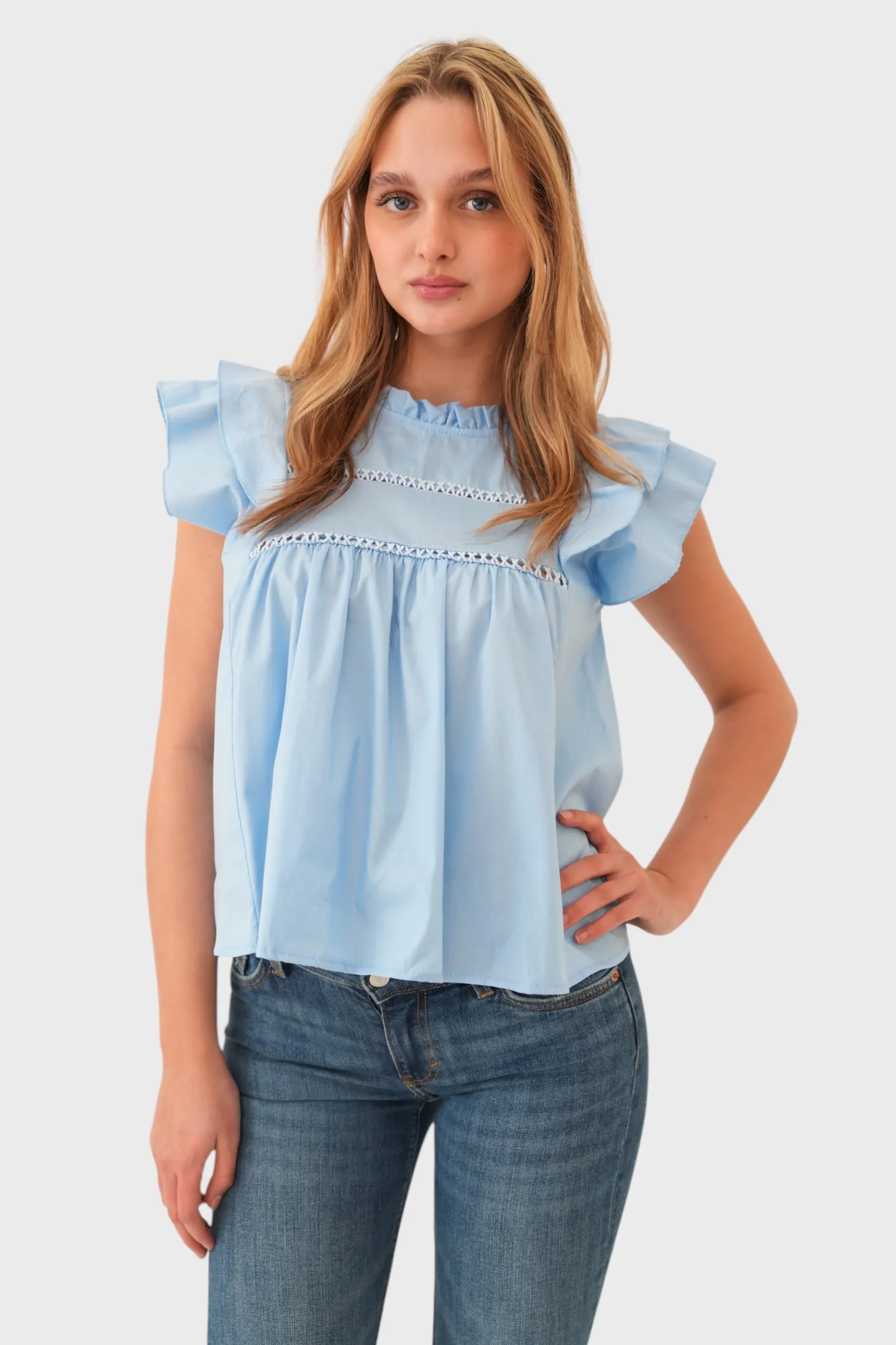 "Dreamy" blouse light blue sold by Meet Me There product image thumbnail 2