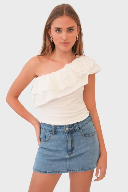 "Rose" top white sold by Meet Me There