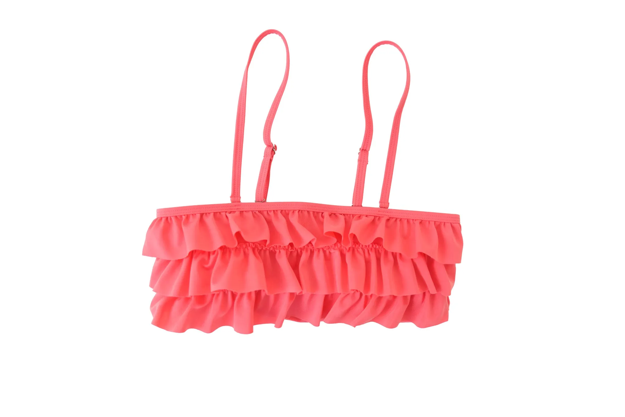 "Ruffle" bikini top pink sold by Meet Me There