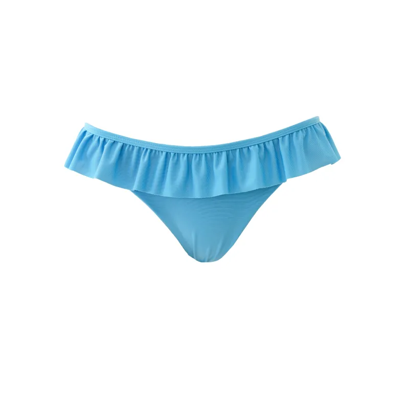 "Ruffle" bikini bottom blue sold by Meet Me There