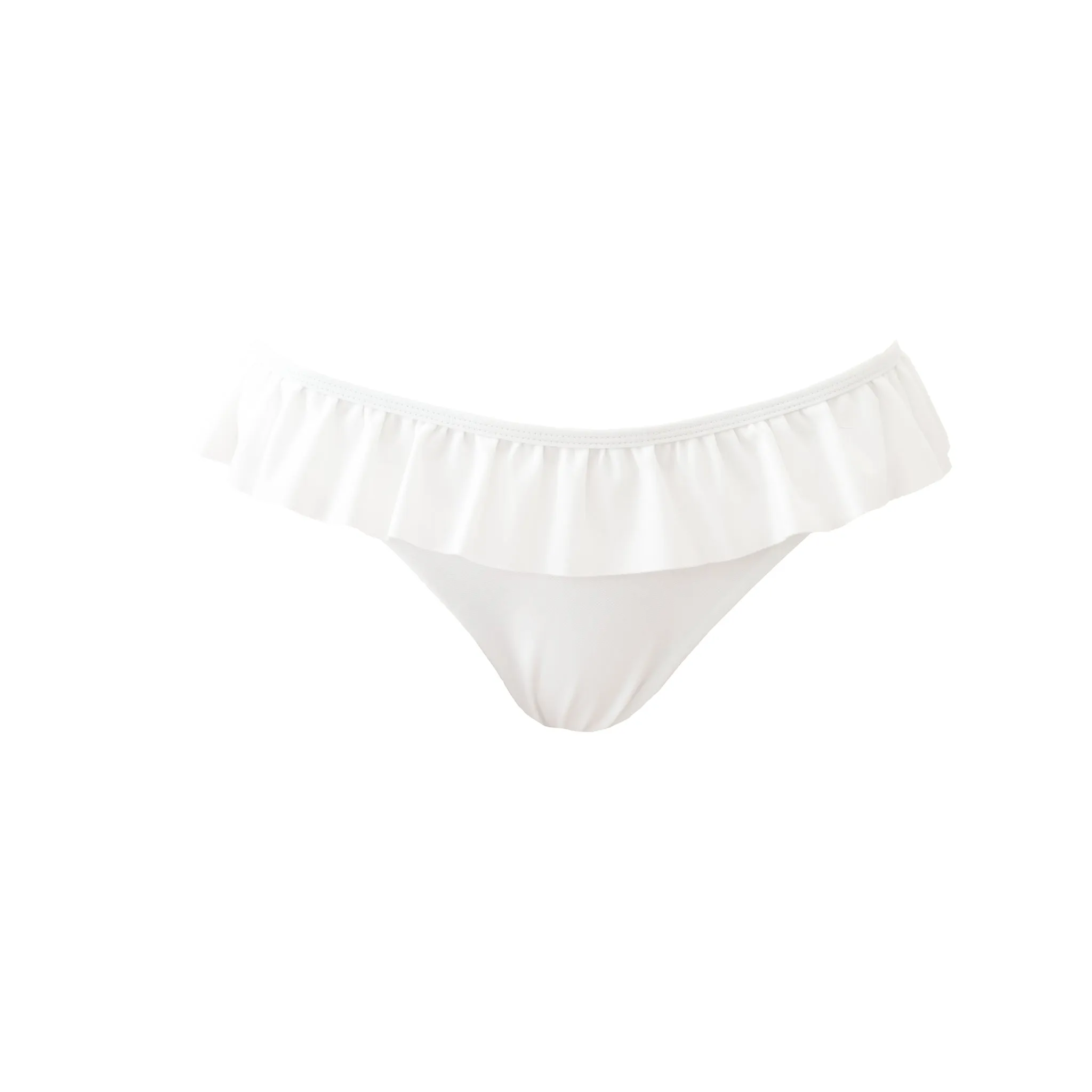 "Ruffle" bikini bottom white sold by Meet Me There