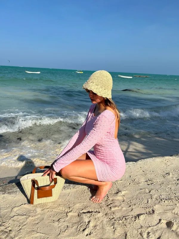 "Beachy" dress pink sold by Meet Me There