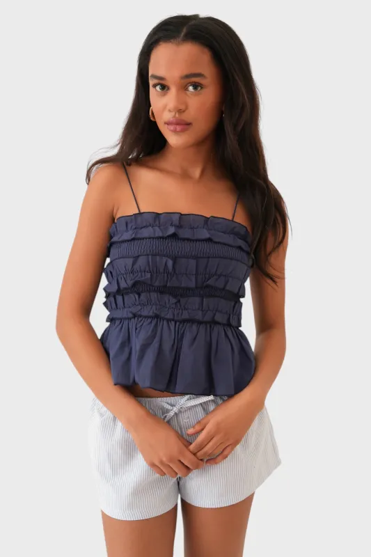 "June" top navy sold by Meet Me There
