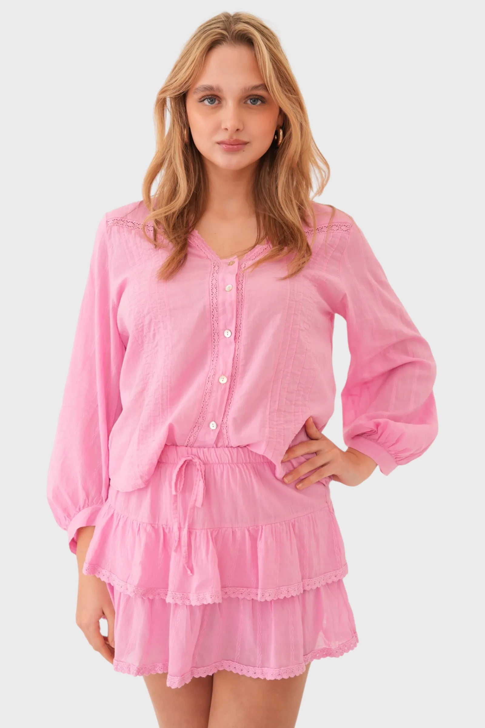 "Olivia" blouse pink sold by Meet Me There