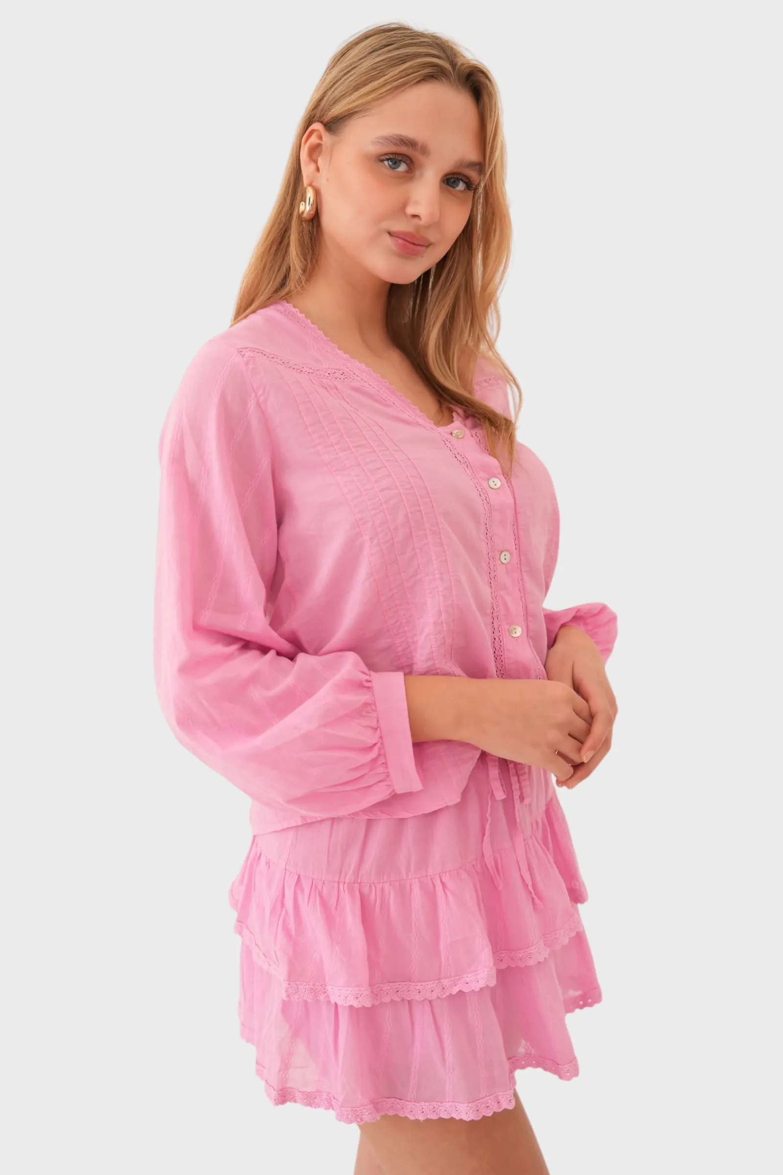 "Olivia" blouse pink sold by Meet Me There product image thumbnail 2