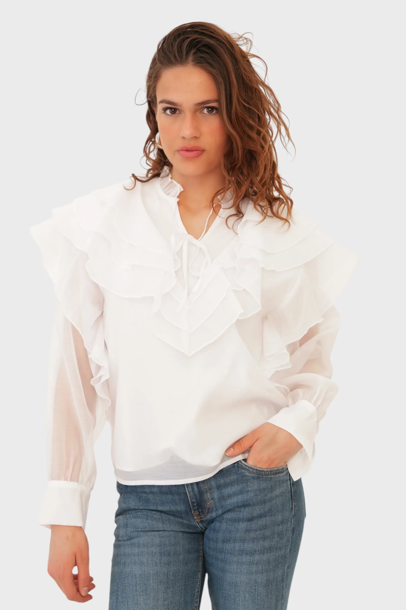"Spring" blouse white sold by Meet Me There