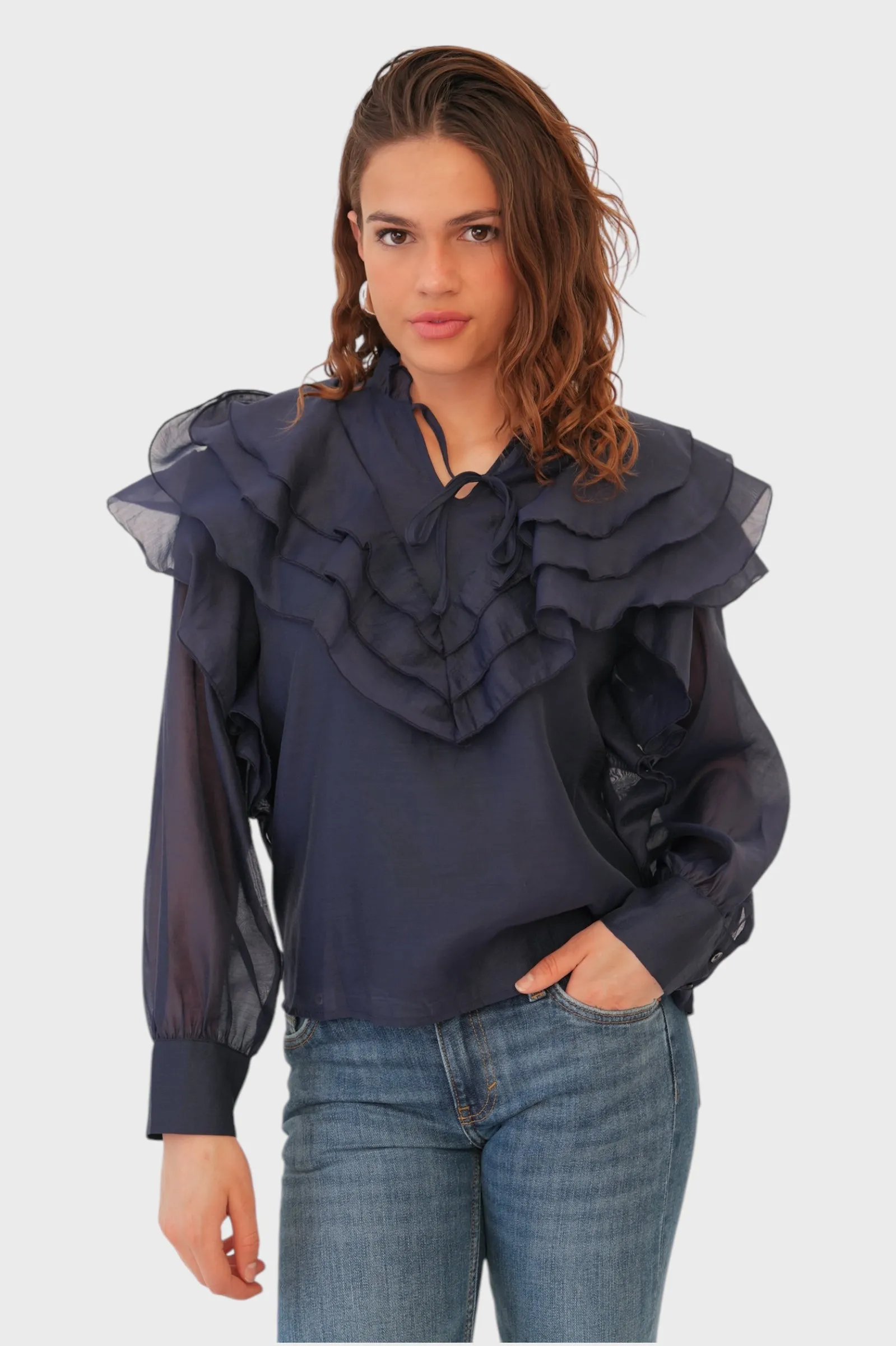 "Spring" blouse navy sold by Meet Me There