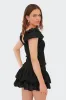 "Daydream" ruffle top black sold by Meet Me There