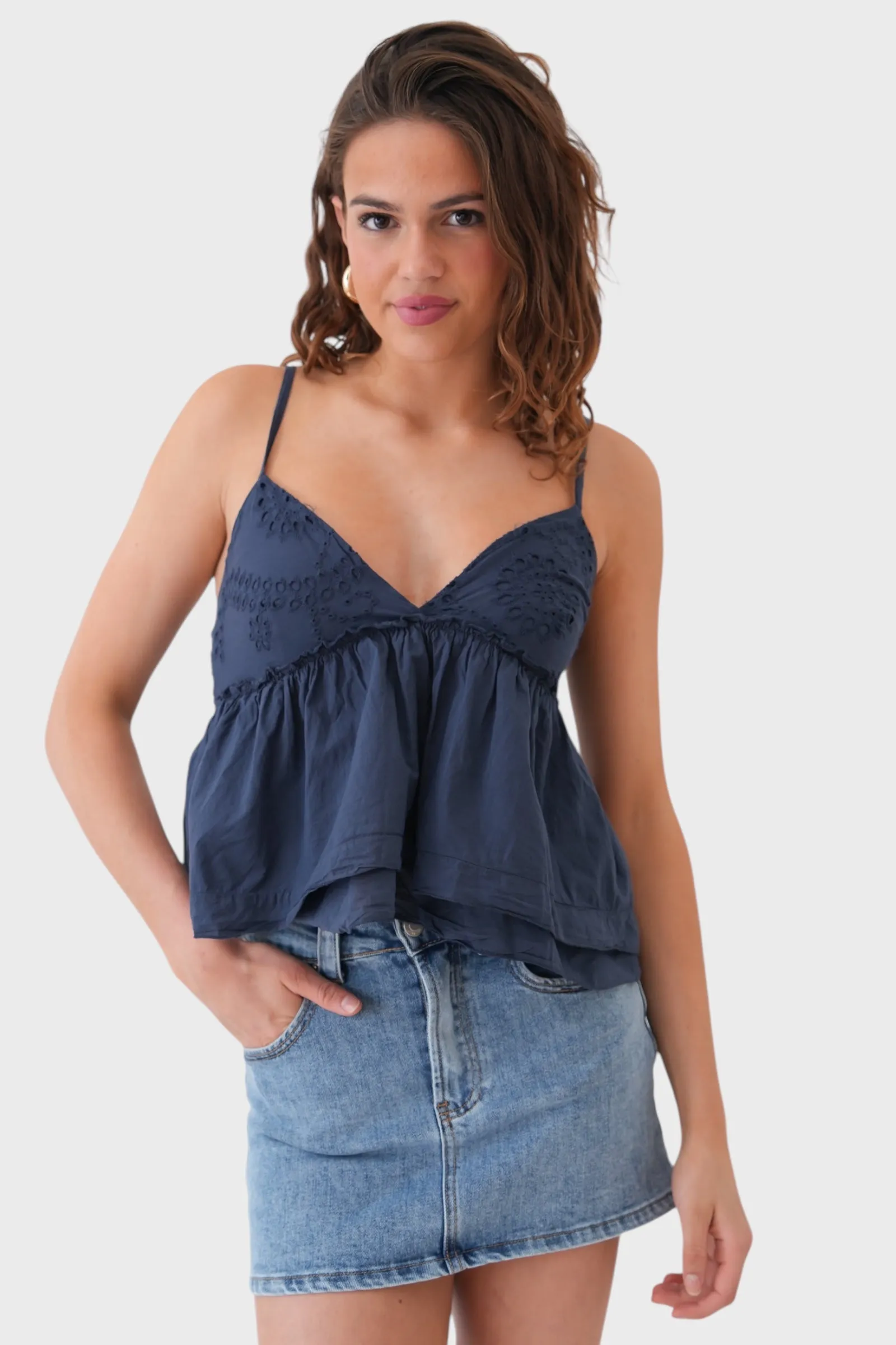 "Bella" top navy sold by Meet Me There