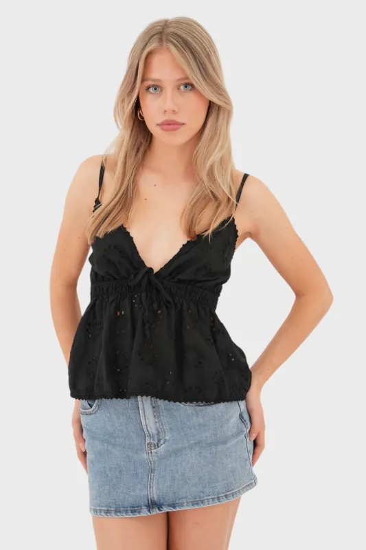 "Wavy" top black sold by Meet Me There