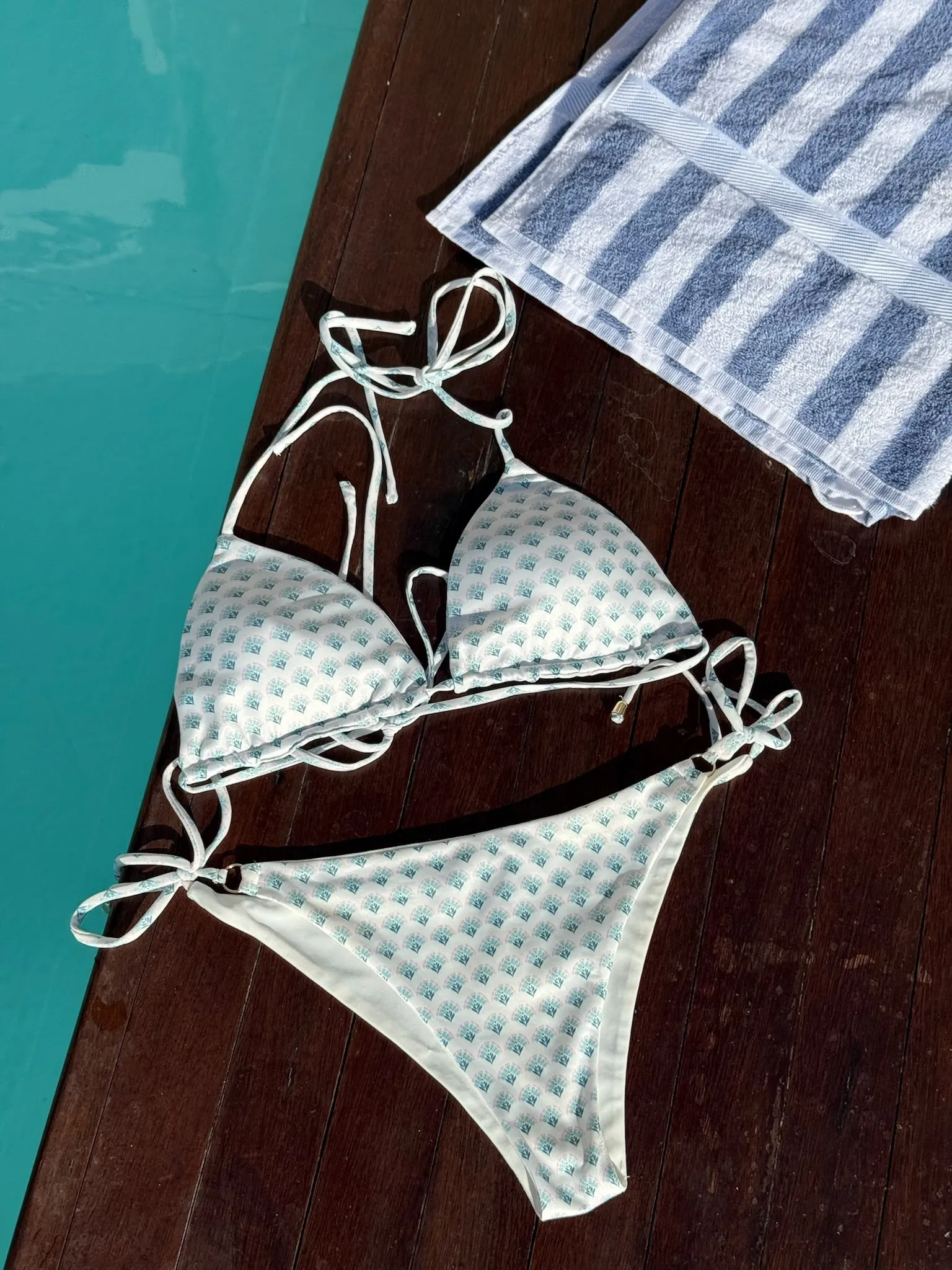 "Palm" bikini top green sold by Meet Me There