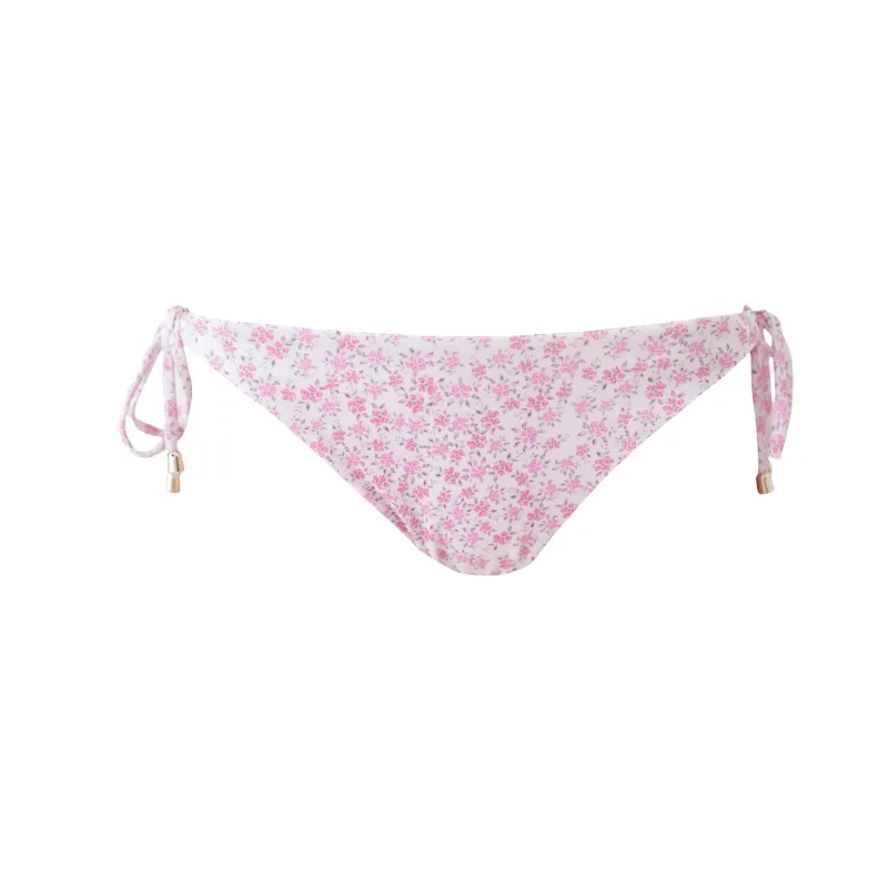 "Bliss" tied bikini bottom pink sold by Meet Me There