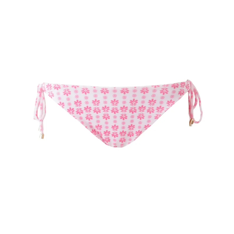 "Sunkissed" tied bikini bottom pink sold by Meet Me There