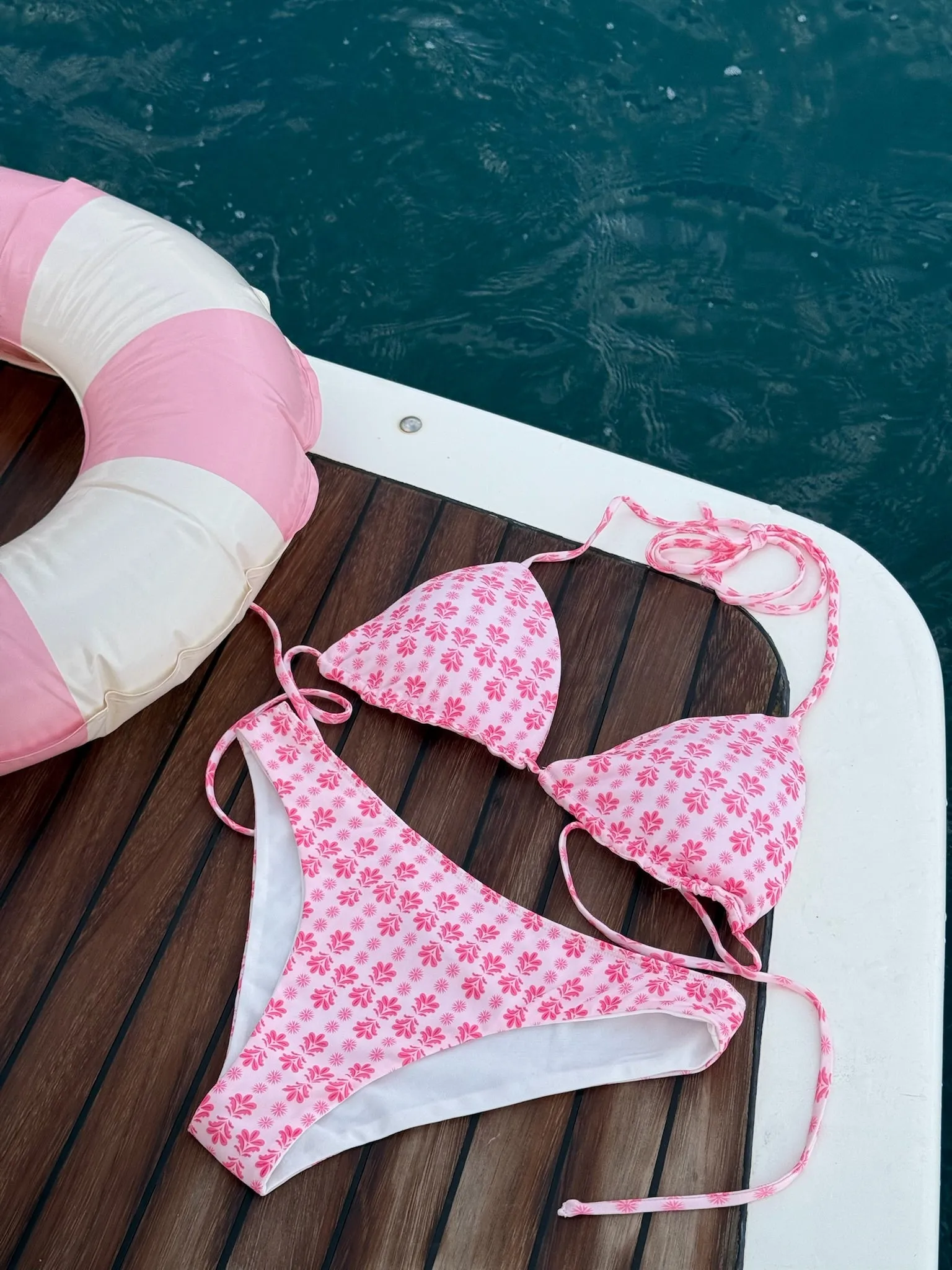 "Sunkissed" bikini top pink sold by Meet Me There