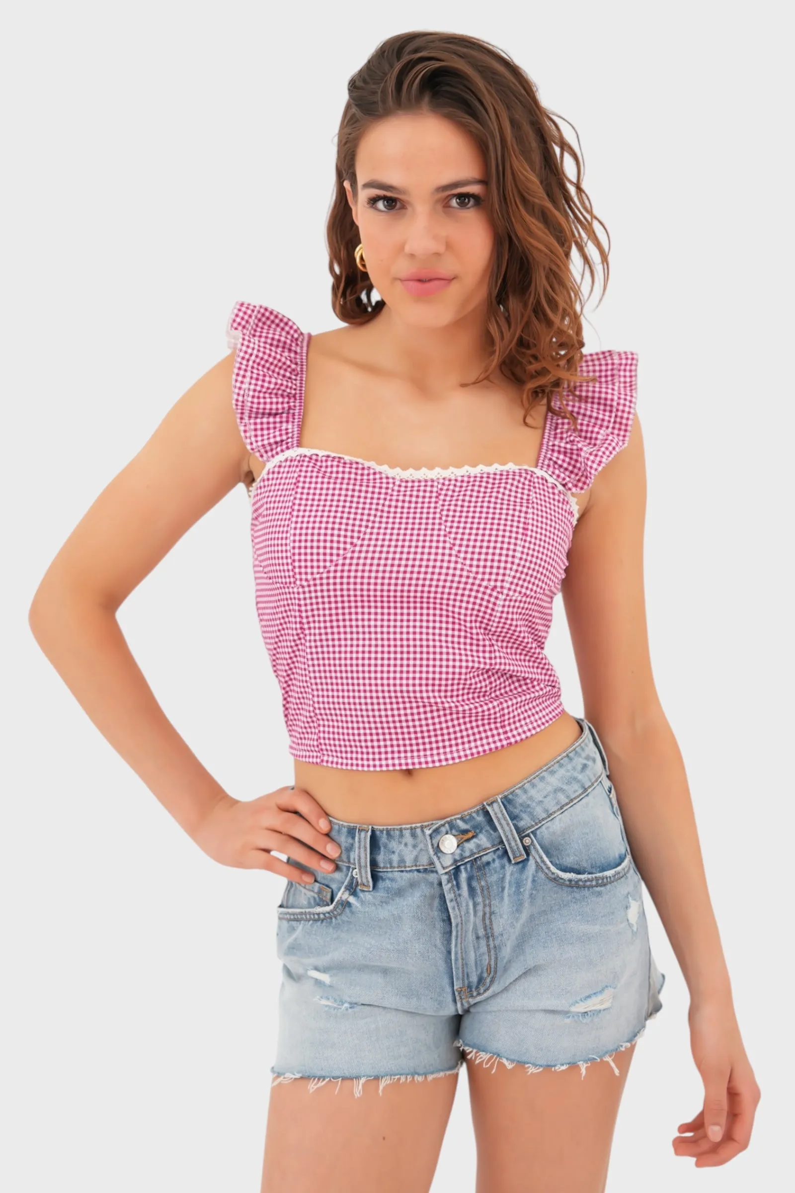 "Rosy" top red sold by Meet Me There