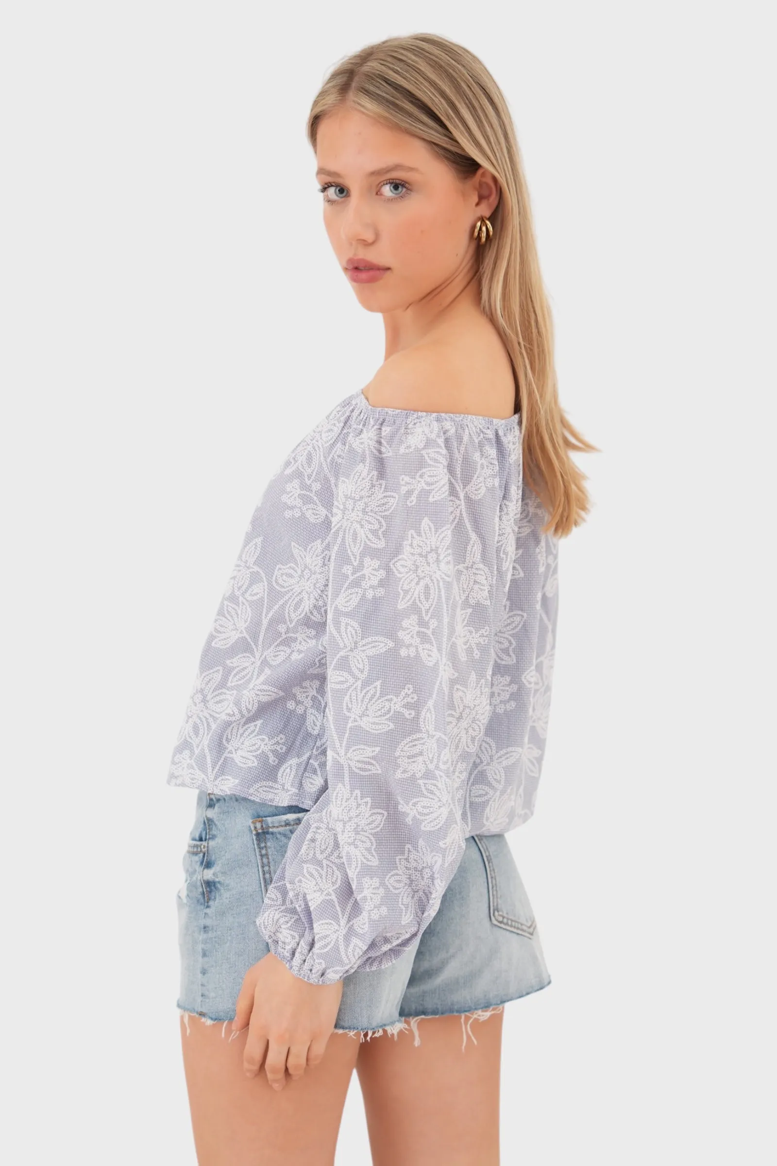 "Italy" blouse blue sold by Meet Me There product image thumbnail 3