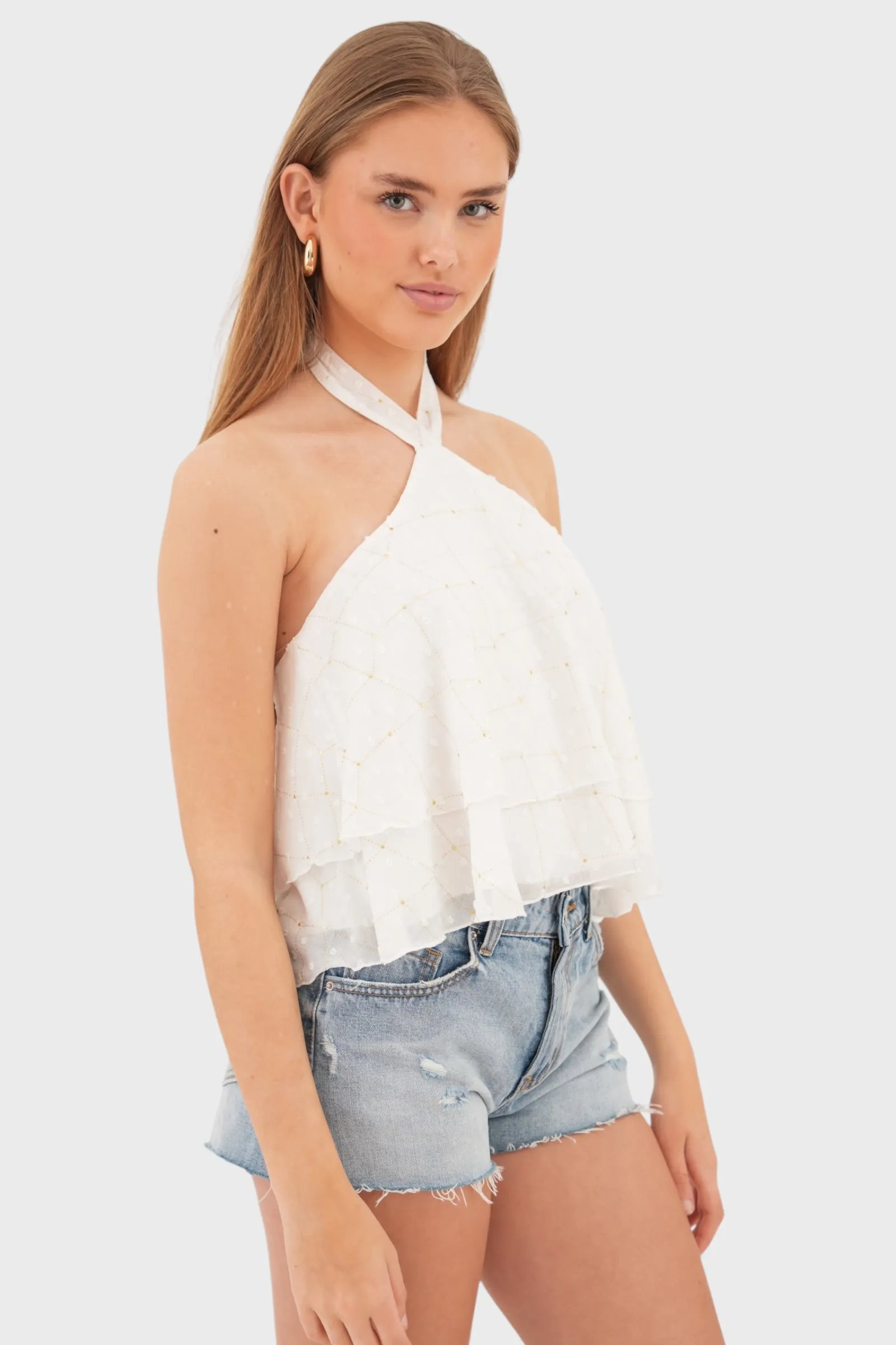 "Flowy" top white sold by Meet Me There product image thumbnail 2