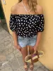 "Dots" blouse black sold by Meet Me There