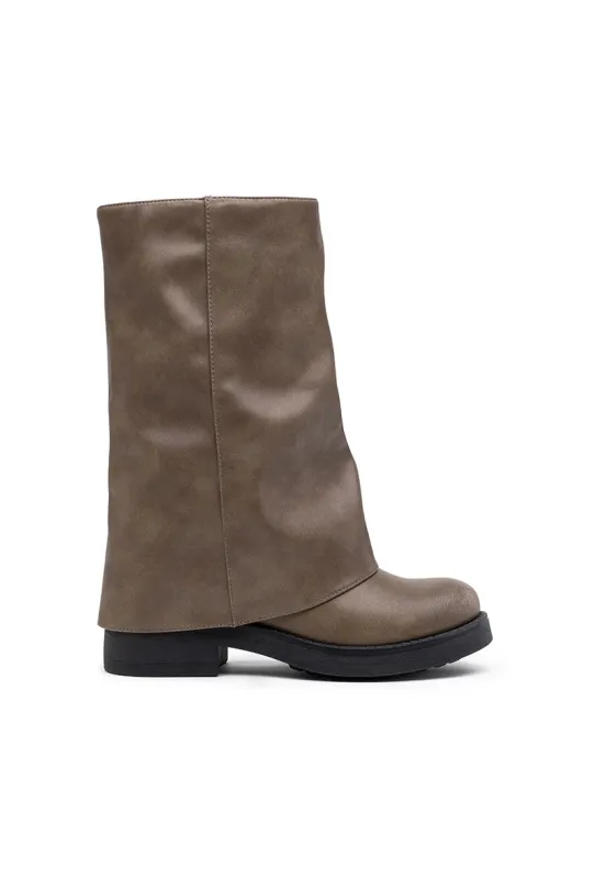 "Everyday" boots taupe sold by Meet Me There