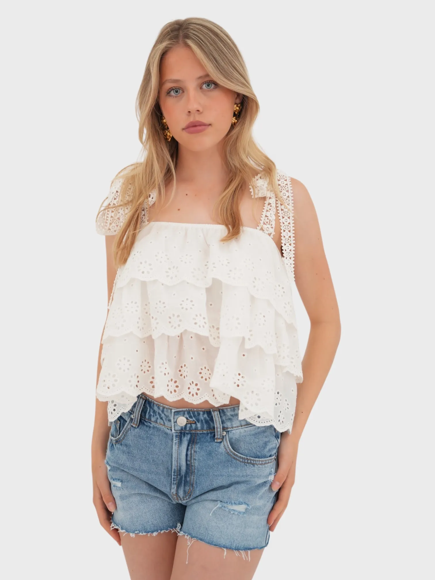 "Summerlight" top white sold by Meet Me There
