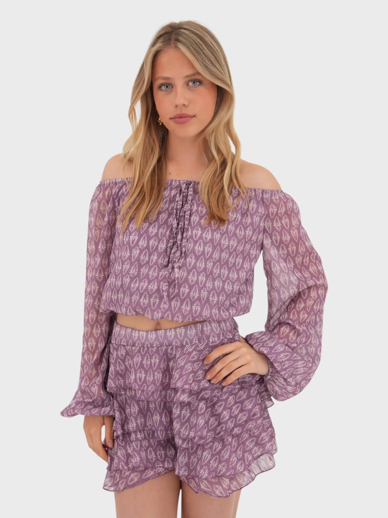 "Stella" blouse purple sold by Meet Me There