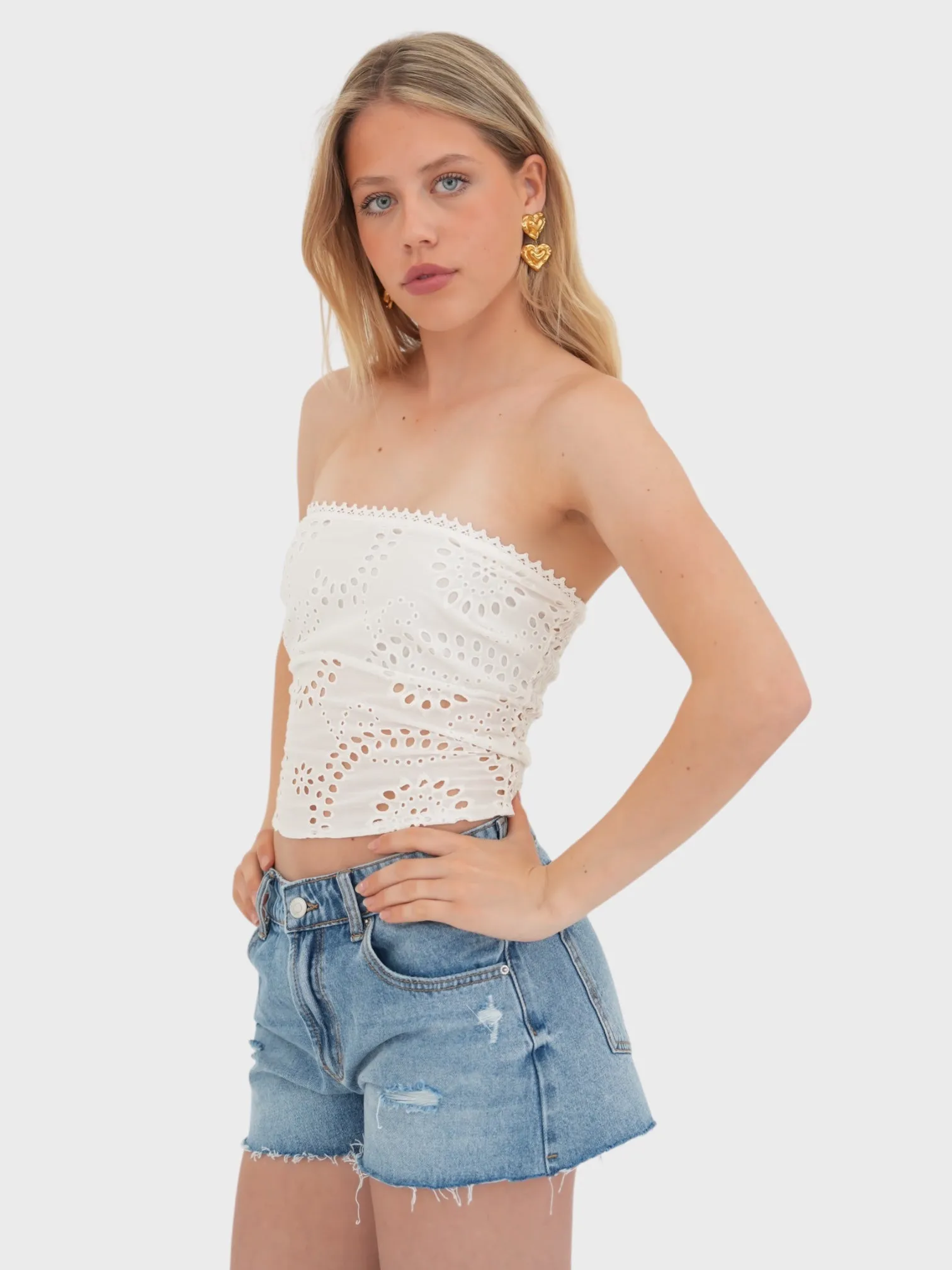 "Lisbon" top white sold by Meet Me There