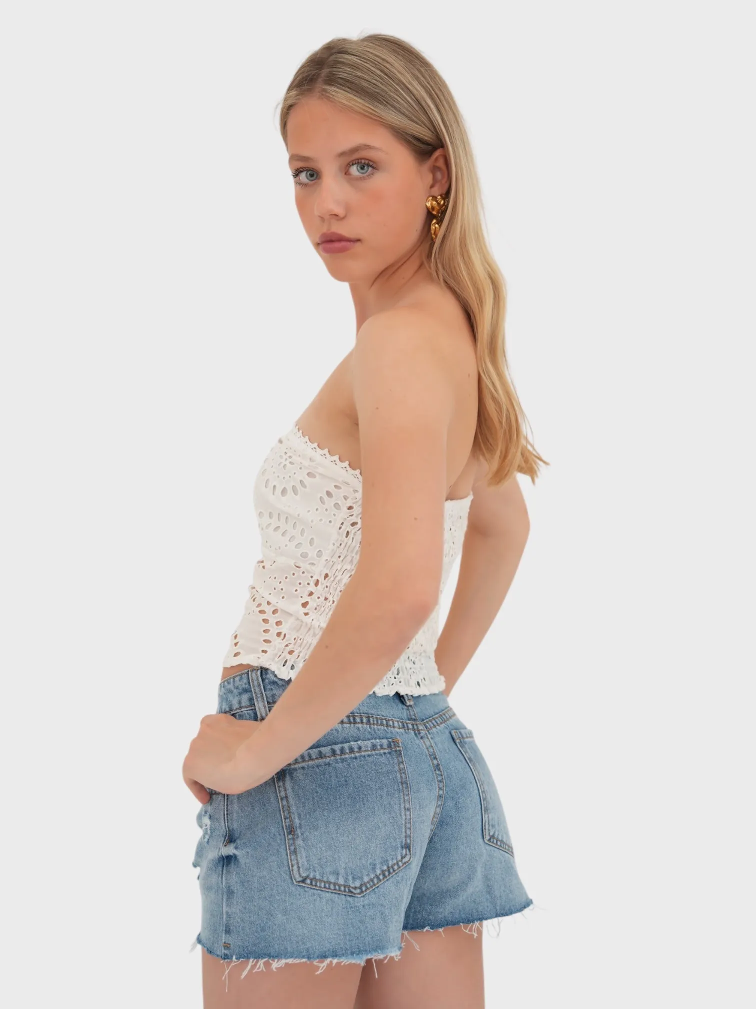 "Lisbon" top white sold by Meet Me There product image thumbnail 2