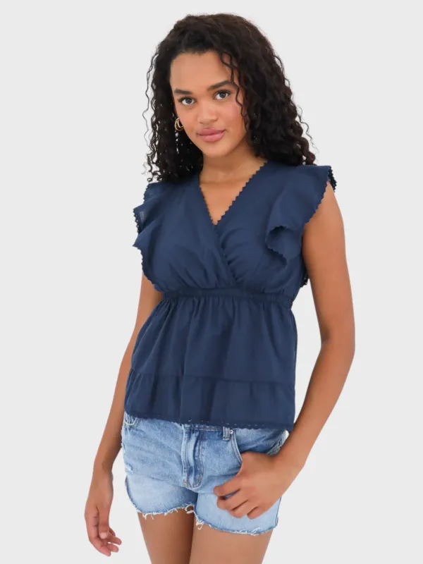 "Blooming" blouse navy sold by Meet Me There
