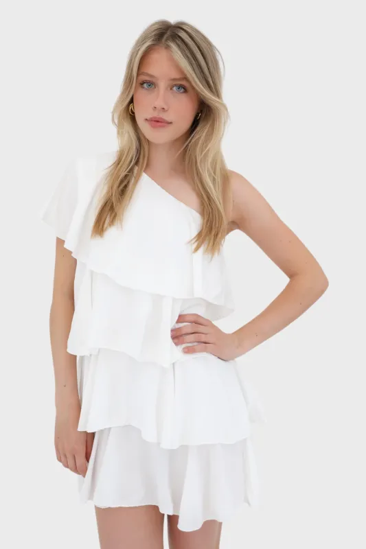 "Ruffle" dress white sold by Meet Me There