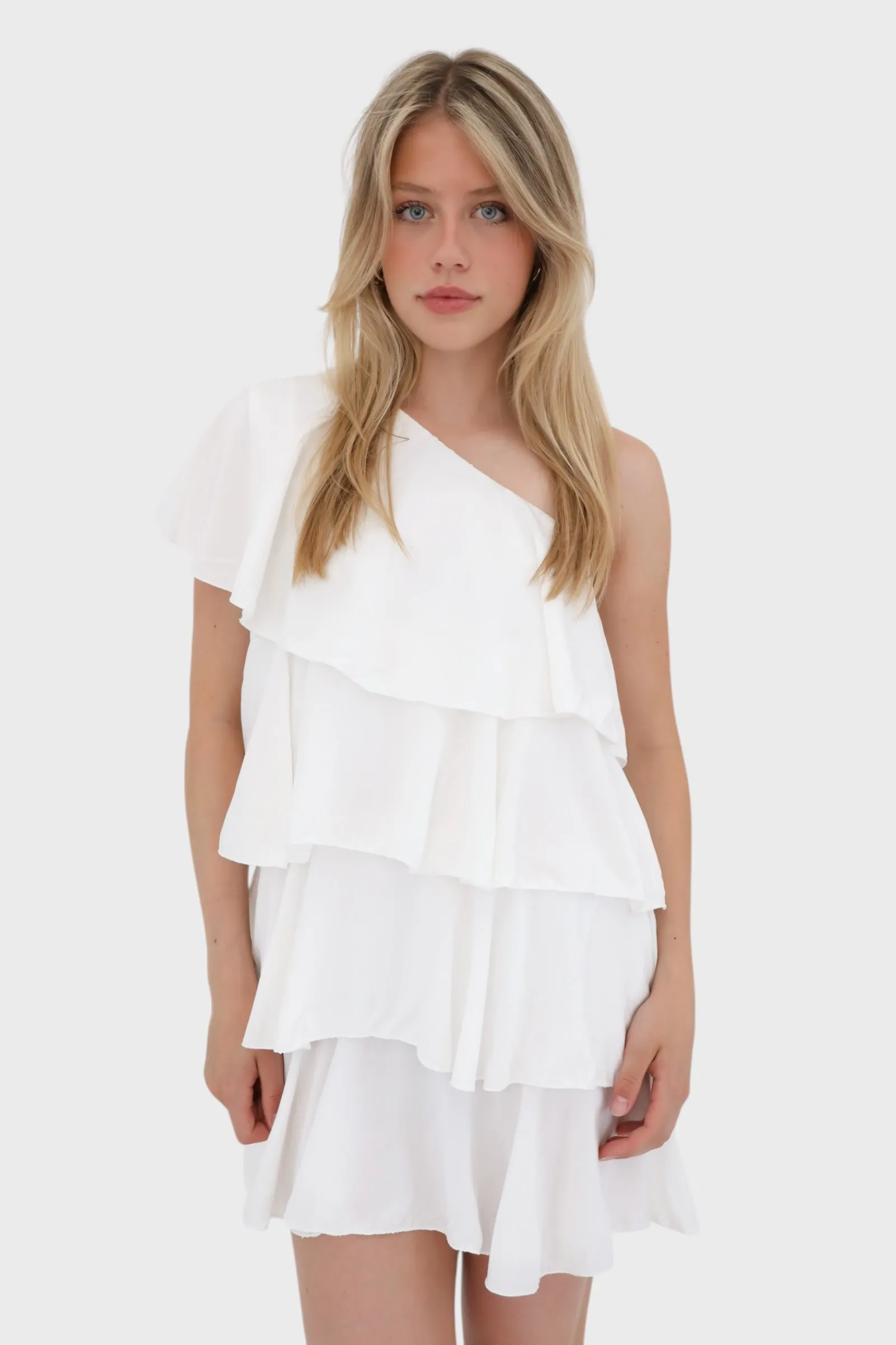 "Ruffle" dress white sold by Meet Me There product image thumbnail 2