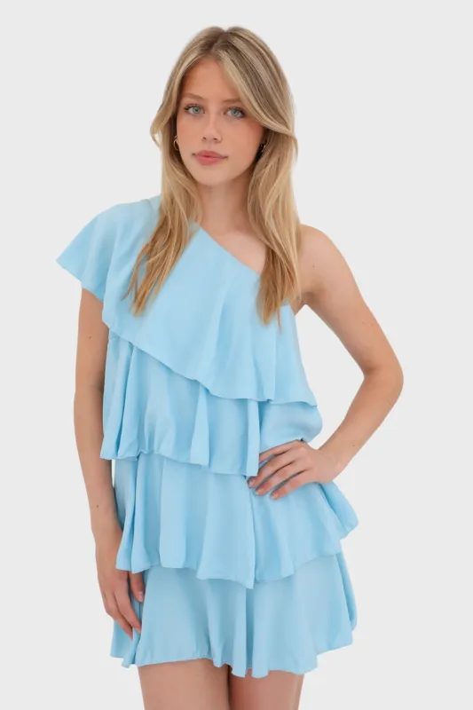 "Ruffle" dress light blue sold by Meet Me There