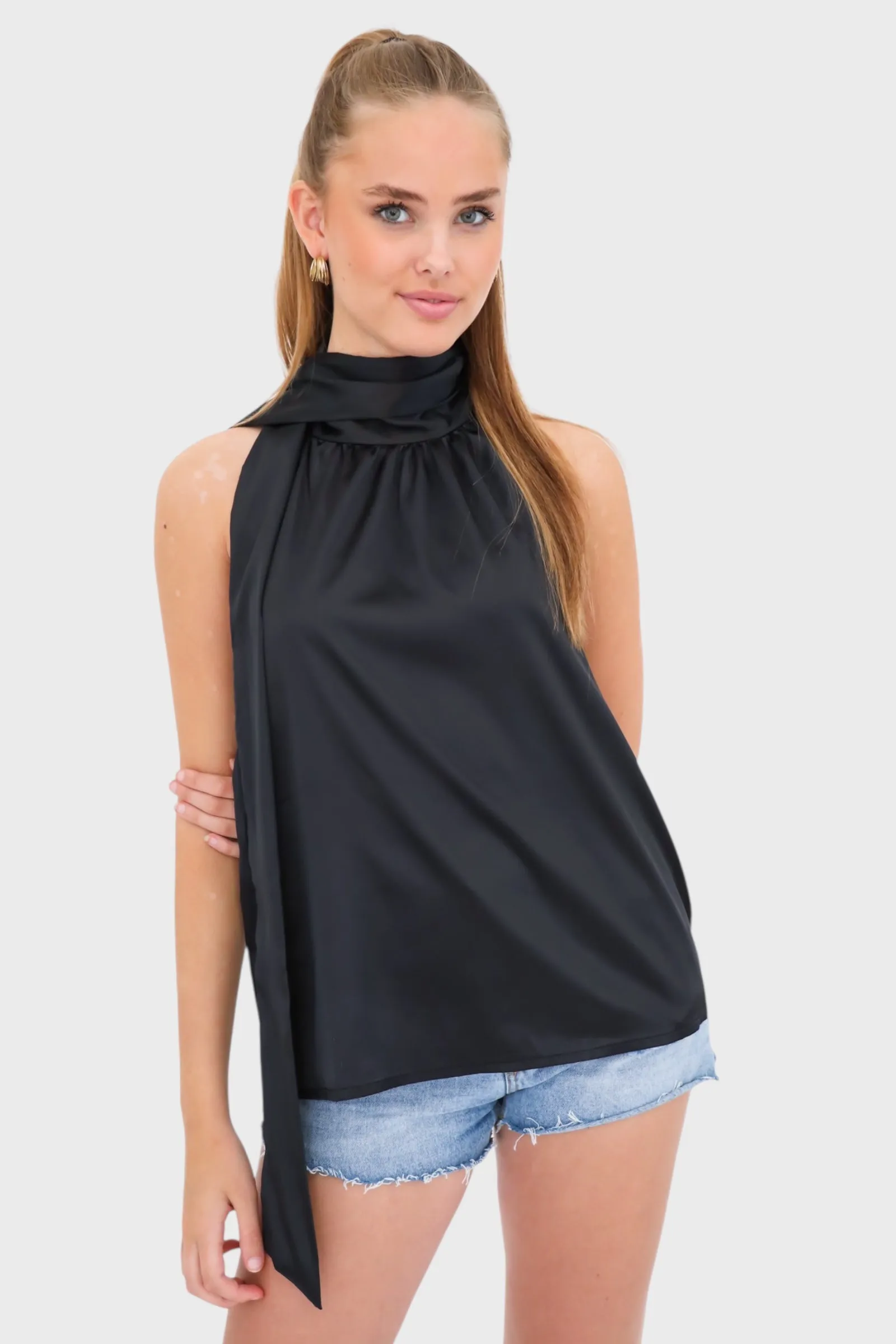 "Satin" top black sold by Meet Me There product image thumbnail 3